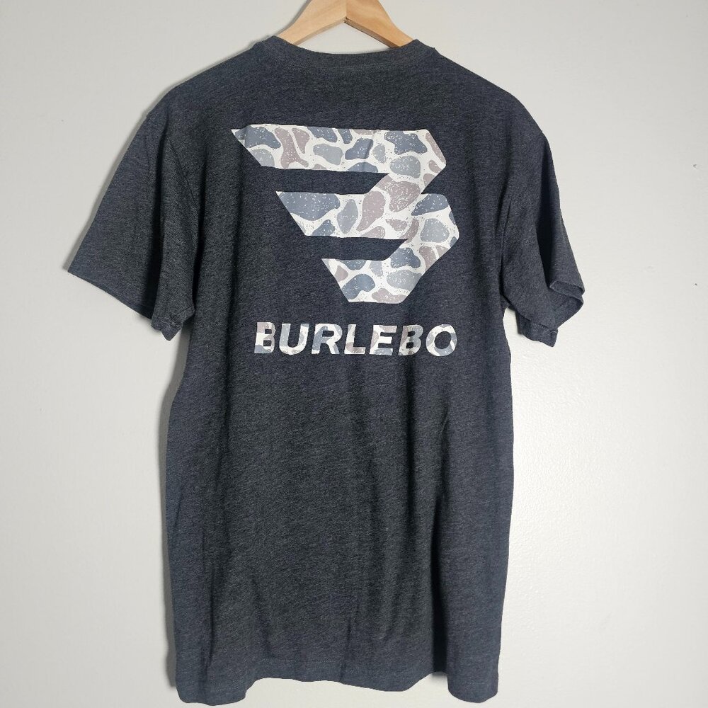 Men's Burlebo Camo Logo Graphic T-Shirt Dark Grey Size Medium